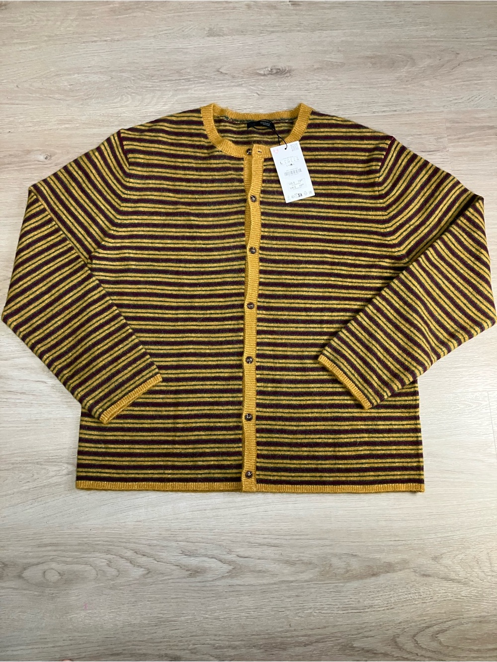 Zara  striped Jacquard Cardigan Size L